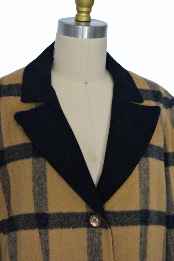 Vintage 1970s 1980s Plaid Blazer Coat - image 2