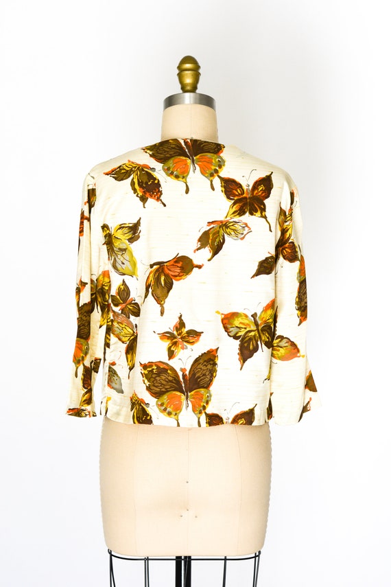 Vintage 1960s Novelty Print Silk Blouse/Bust 36" - image 4