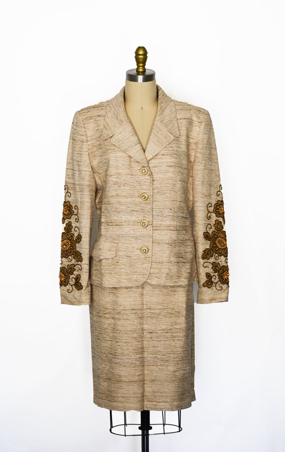 Vintage 1980s Silk Suit by Rickie Freeman|Waist 30