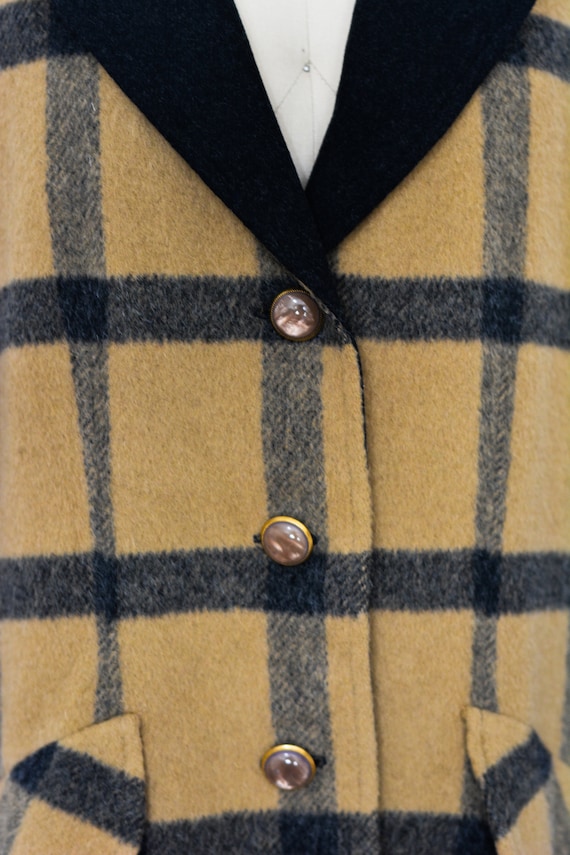 Vintage 1970s 1980s Plaid Blazer Coat - image 3