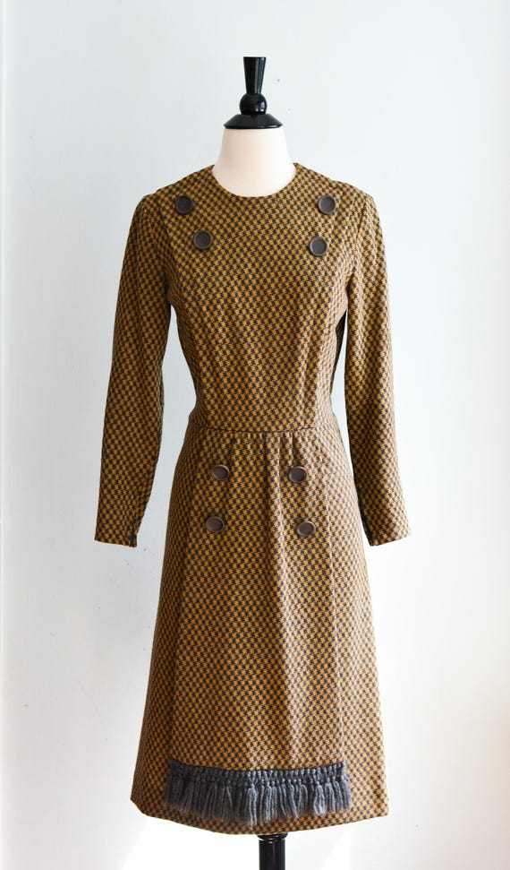 brown herringbone dress Molly New York Dress Women's Size 2 Brown Tweed Herringbone Strapless