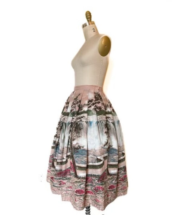 Vintage 1950s Novelty Print Skirt - image 5