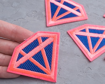 Diamant Aufnäher, Stickapplikation (78 mm)