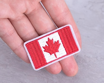 Canada flag Iron On embroidered patch 50mm, Canadian flag, Maple Leaf emblem applique for Jacket Bag T Shirt Hat Badge, Souvenir gift - 2"