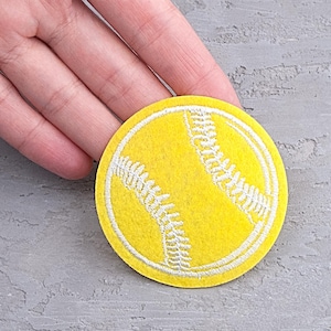 Baseball embroidered Iron on Sew on patch for Cloth Jeans Jackets Hats Backpacks Shirts, Sports Ball Badge - 2 3/8&quot;