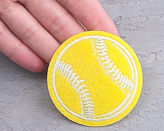 Baseball embroidered Iron on Sew on patch for Cloth Jeans Jackets Hats Backpacks Shirts, Sports Ball Badge - 2 3/8"