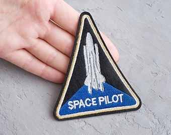 Space Shuttle Patch 93mm, NASA kosmonaut geborduurde patch, Iron On Patch, Jas applique - 3 11/16"