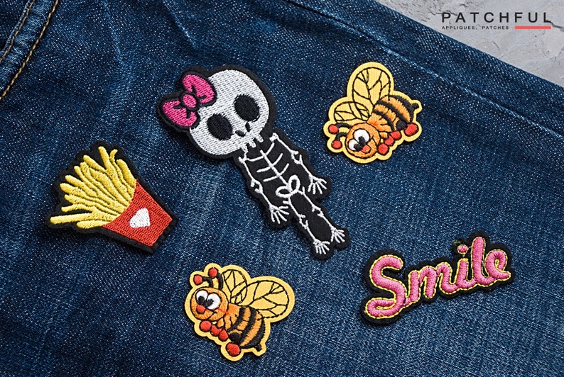 Embroidered Ice Cream Cone Patch, Pink Girly Food Applique, Iron-On Badge (85mm) image 9