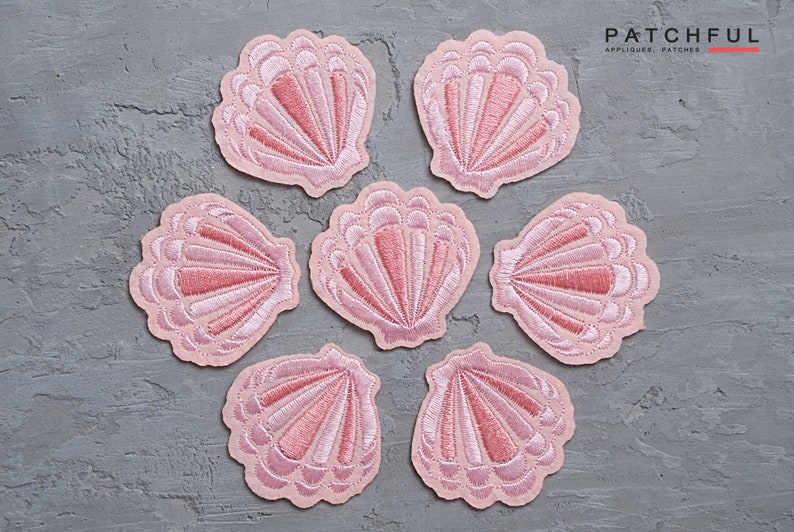Seashell Patch. Mermaid Clamshell Iron on Patch. DIY Sewing | Etsy