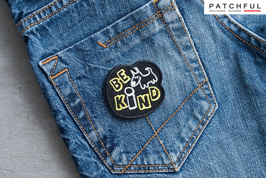 Be Kind Patch 50mm, Motivational Iron on Patch, Embroidery Patch ...