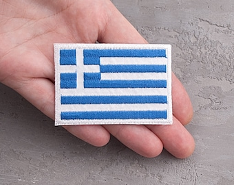Flag of Greece patch 65mm, Travel applique, Country flag patch, Embroidered backpack patch, Patches for jackets - 2 9/16"