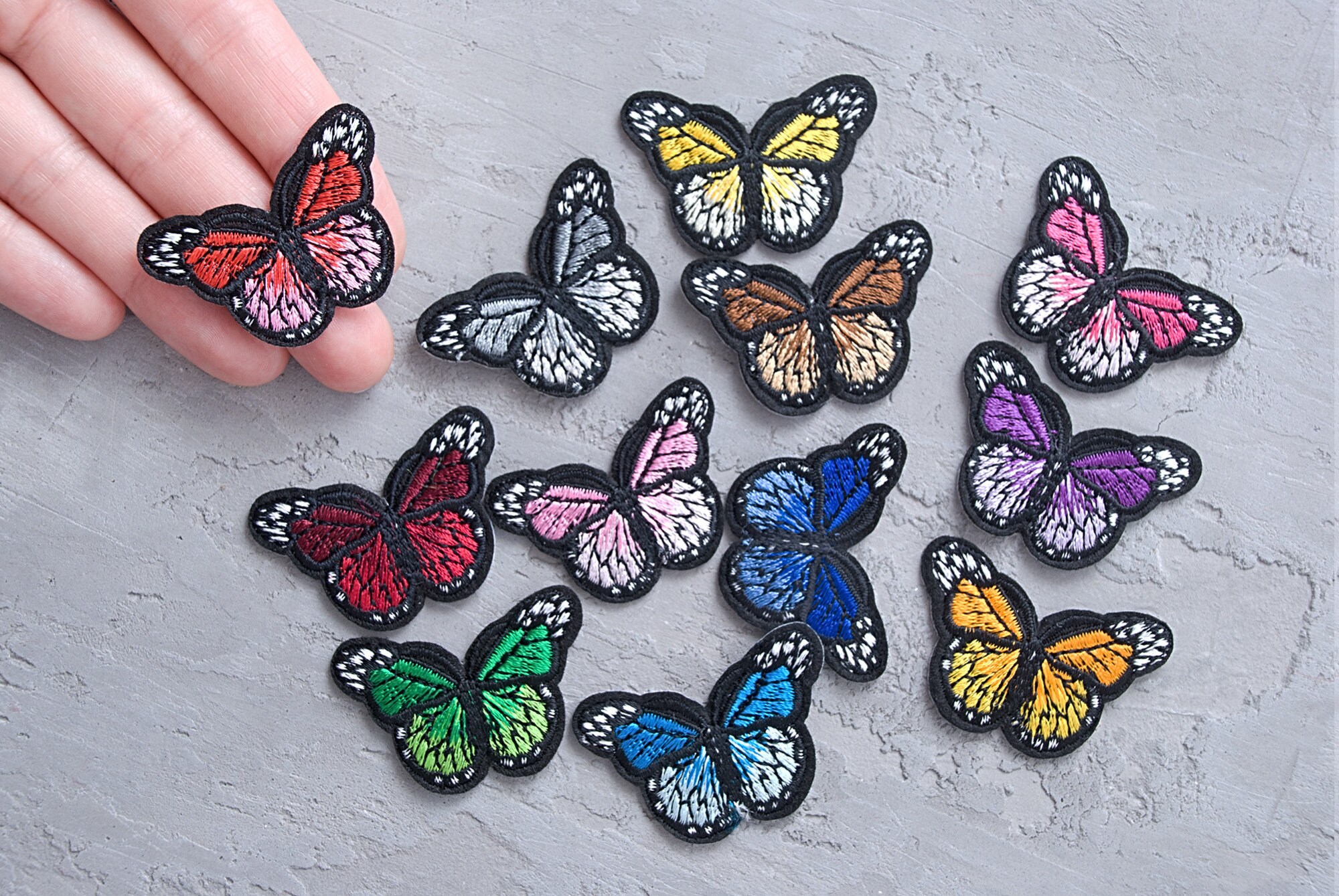 Aazon.co: 4 Pieces 10inch Long Floral Iron On Patches Butterfly In