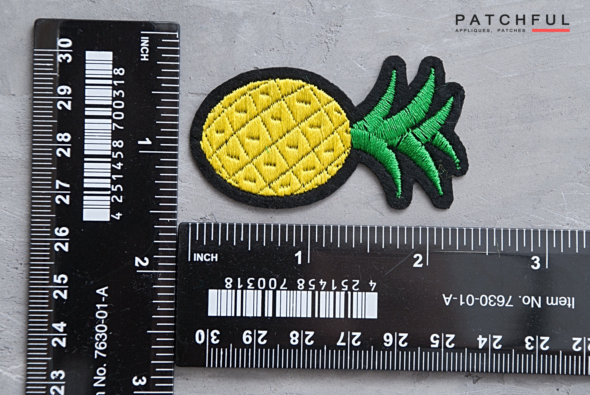 Pineapple Patch 60mm, Embroidery Iron on Patch, Tropical Fruit Patch ...