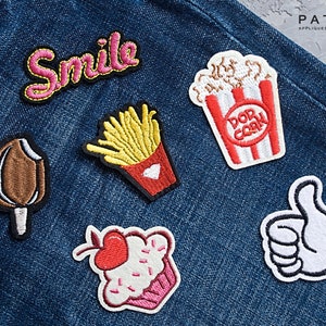 Embroidered Ice Cream Cone Patch, Pink Girly Food Applique, Iron-On Badge (85mm) image 8