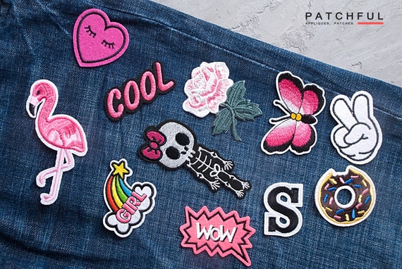 Mixed Random Patches Clothing Badges Iron Embroidered Applique Sew On 24  Pcs
