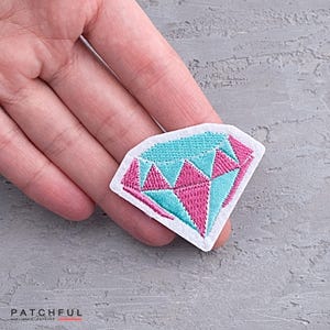 Edelstein Diamant Aufnäher 50 mm, Dekorative gestickte Reparatur Accessoires Applikation für Kleidung