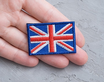 UK Flag patch 45mm, United Kingdom Great Britain flag iron on / sew On badge, Jacket Bag T Shirt Hat applique, Travel Souvenir gift - 1 3/4"