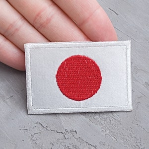Japan flag patch 60mm, Souvenir gift, Travel iron-on badge, Asia Flag World Championship Clothing Tshirt Jersey Katana Patches - 2 3/8&quot;