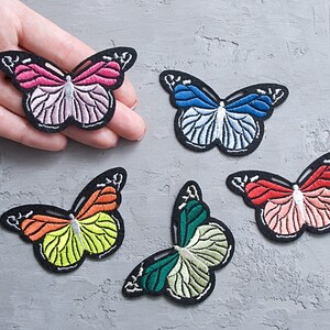 Butterfly patch 75mm, Kids embroidered patch, Art Applique patches for jackets, Clothes decoration patch, Party favors - 2 15/16&quot;