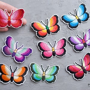 Butterfly patch 73mm, Kids patch, Embroidered Iron on cloth badge, Colored Applique, Patch for jacket, Applique patch, Art patch - 2 7/8&quot;