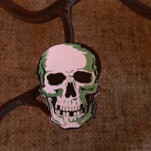 Sizes Up to 14" Vintage Style Green and Black Skeleton Skull Halloween Hand Cut Cardstock Decoration,Framing ,Cupcake Toppers Available