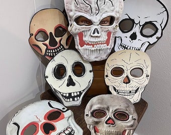 Máscara De Esqueleto De Fieltro Folat – Decoración Divertida Para Halloween, Blanco, Talla única Con Elástico
