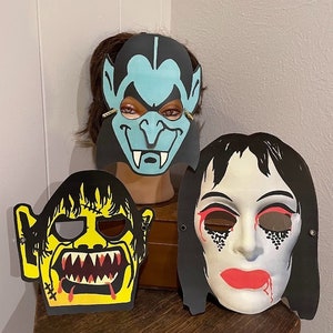 ADULT & KIDS Pick Vintage Style Dracula Vampire Cardstock Halloween MASK Costume Masquerade Party Favor Accessory, Dress Up,Decoration