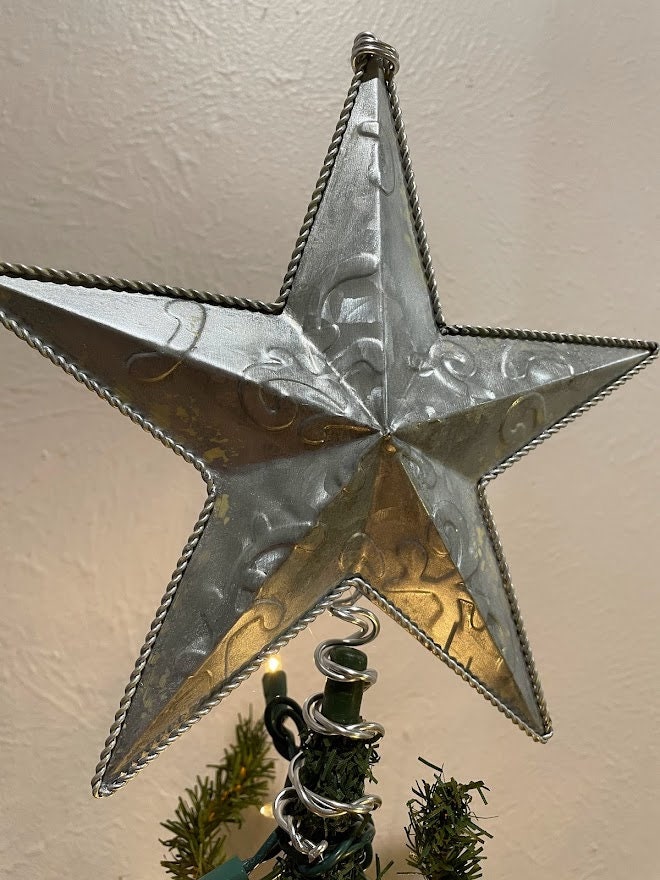 Lot De 20 Étoiles En Métal Galvanisé Argenté 88mm - Décoration Rustique Noël, Jour De L'Indépendance, Mur