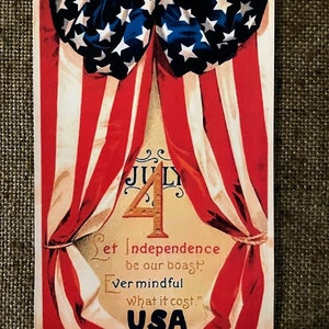 Tailles jusqu'à 16" Style vintage Carte Jour de l'Indépendance Americana 4 juillet USA Drapeau patriotique des États-Unis Décoration en papier cartonné découpé à la main, Cupcake Toppers