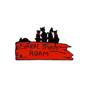 Vintage Halloween wo Geister Singen Katzen Digital Download Digital verändert / Erweitert druckbare Kunst Bild PNG, JPG-Datei, Handwerk, Etc