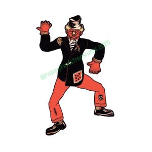 Vintage Halloween Vogelscheuche in Orange Anzug Digitaler Download Digital verändert / erweitert druckbare Kunst Bild PNG, JPG-Datei für Handwerk usw