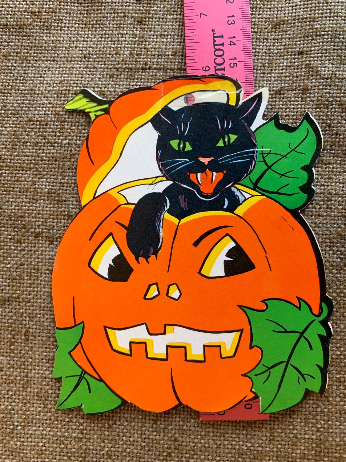 Panneau En étain Avec Chat Noir Et Citrouille – Décoration D