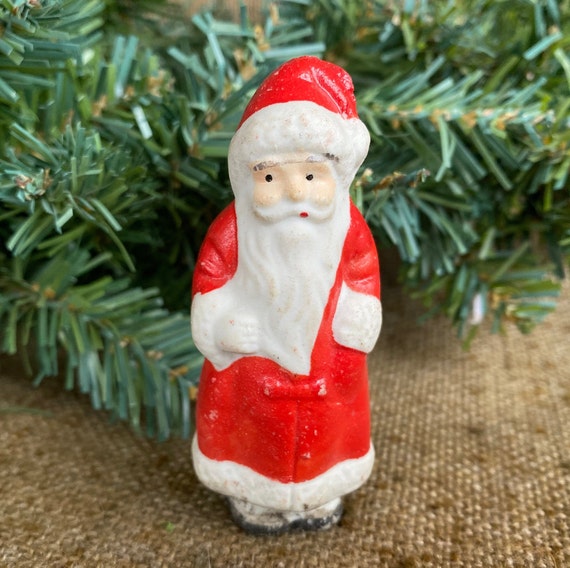 Antique Vintage Mini Miniature Bisque Old World Santa Figure for