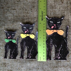 Sizes Up To 16" Vintage Style Brown Sitting Cat, Colorful Bow Halloween Hand Cut Cardstock Decoration, Crafting,Framing Cupcake Toppers Too