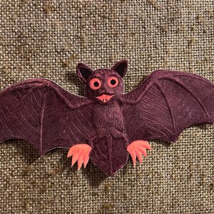 Sizes Up To 17" Vintage Style Repro Brown Bat with Claws Halloween Hand Cut Cardstock Decoration, Crafting,Framing Etc, Cupcake Toppers Too