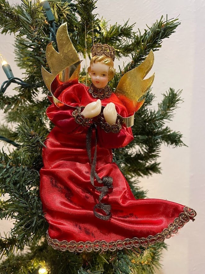Ange de Noël - Lot de 2 - En céramique peinte à la main