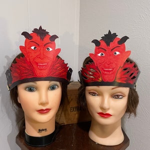 Vintage Style Devil Flames Halloween Crown  HAT Headband Headpiece Costume Masquerade Party Favor Accessory, Dress Up, Cardstock Decoration