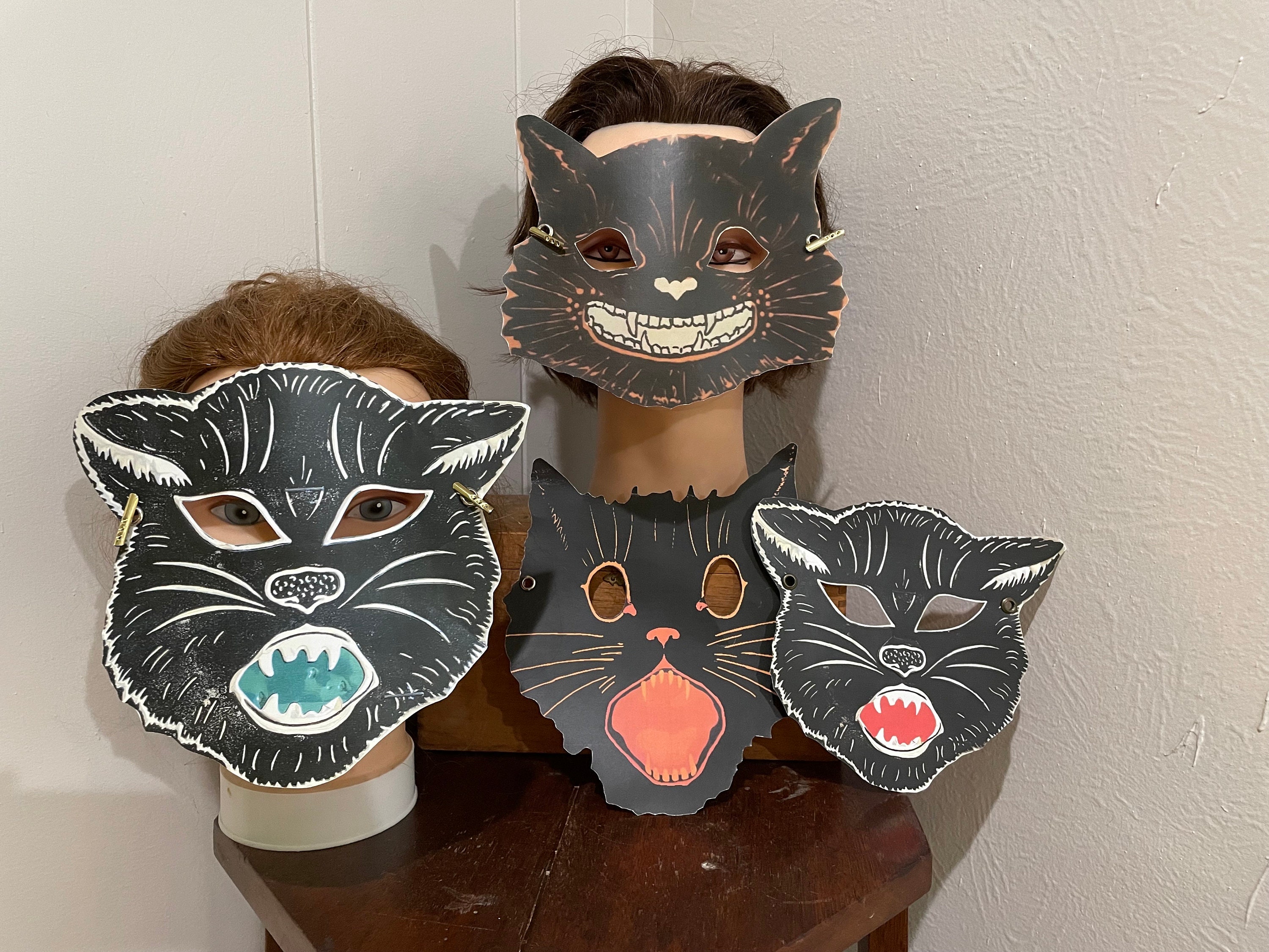 12 Maschere Gatto Per Bambini - Carnevale, Halloween, Feste A Tema, Costumi Animali