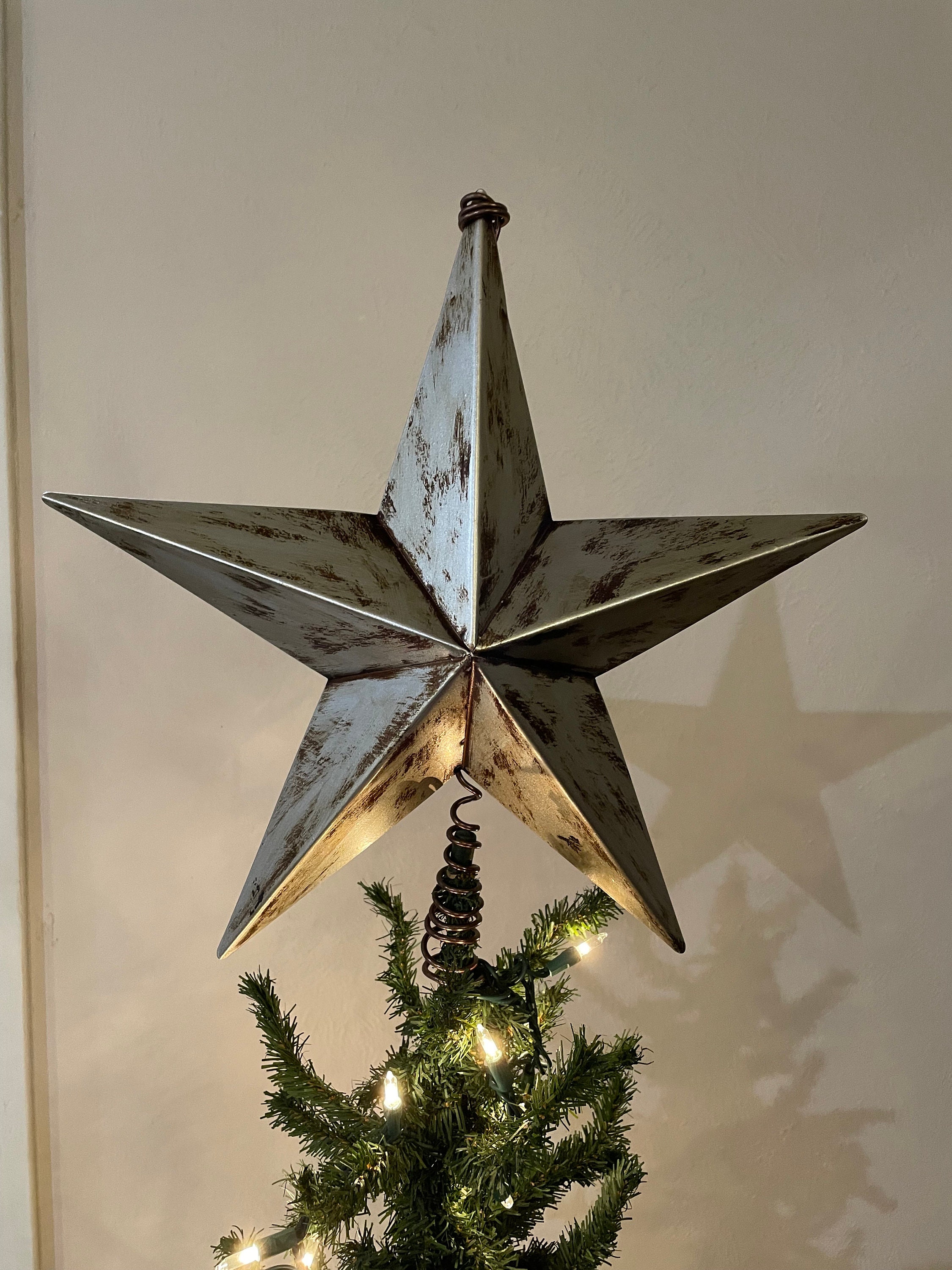 【Silver】Supreme Christmas Tree Topper Silver Shatterproof Tree Topper Ornament Set - Decorator's