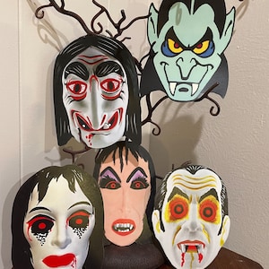 Sizes Up To 14&quot; Choice of 5 Vintage Style Vampire Dracula or Lady Dracula Halloween Hand Cut Cardstock Decoration, Cupcake Toppers Too