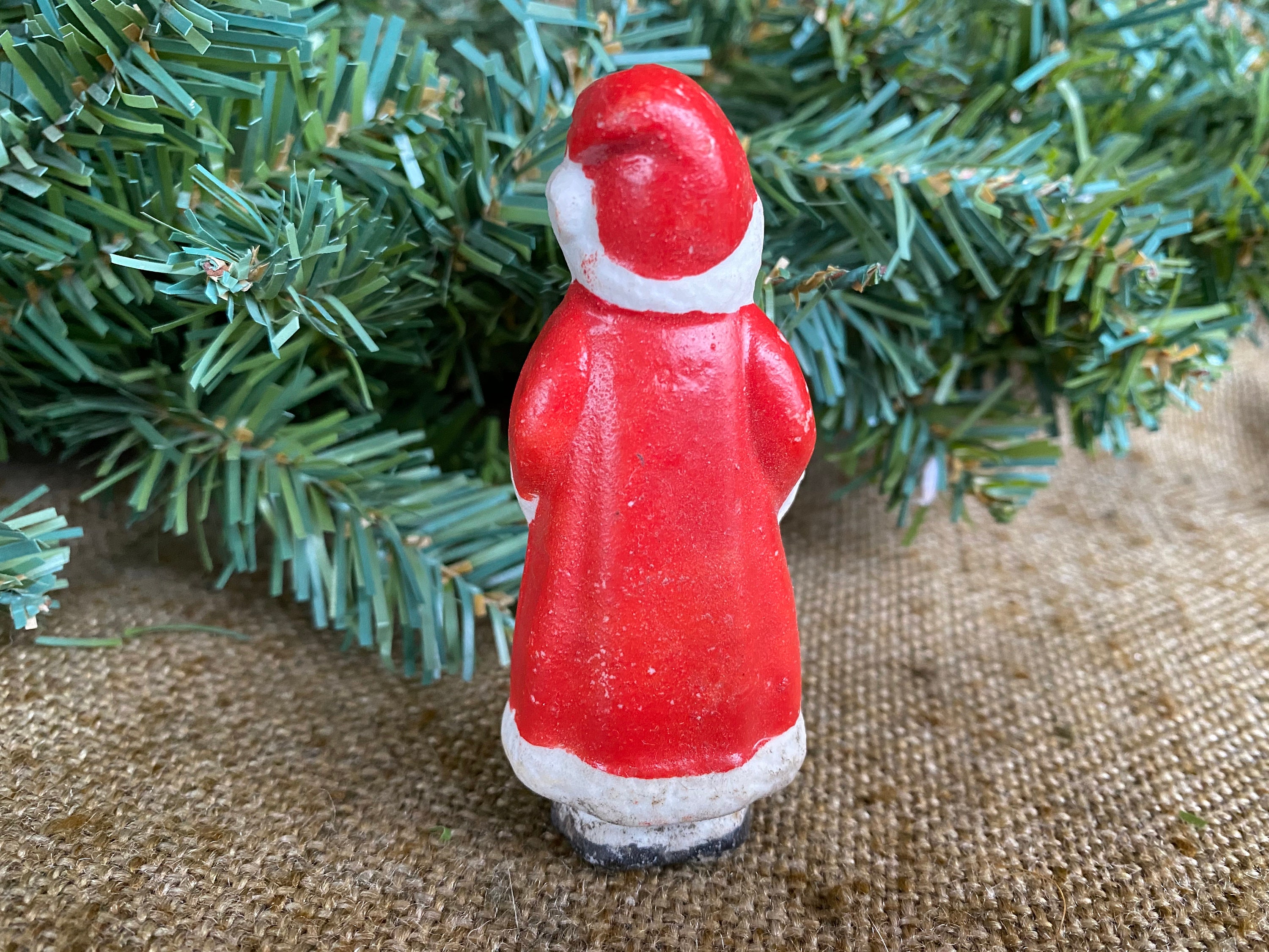Antique Vintage Mini Miniature Bisque Old World Santa Figure for