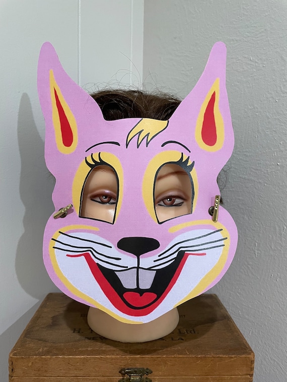 Máscara De Conejo De PVC Para Halloween – Careta De 28 Cm Con Banda Elástica, Para Fiestas, Teatro Y Carnaval