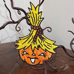 Sizes Up To 15&quot; Vintage Style Girl Scarecrow, Straw Hat Ponytail  Halloween Hand Cut Cardstock Decoration for Framing,Crafts,Cupcake Toppers