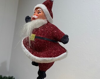 Puntale Albero Di Natale Rosso Glitter – 23 Cm, Infrangibile, Per Alberi Da 1,5 A 2,5 M, Con Base Conica
