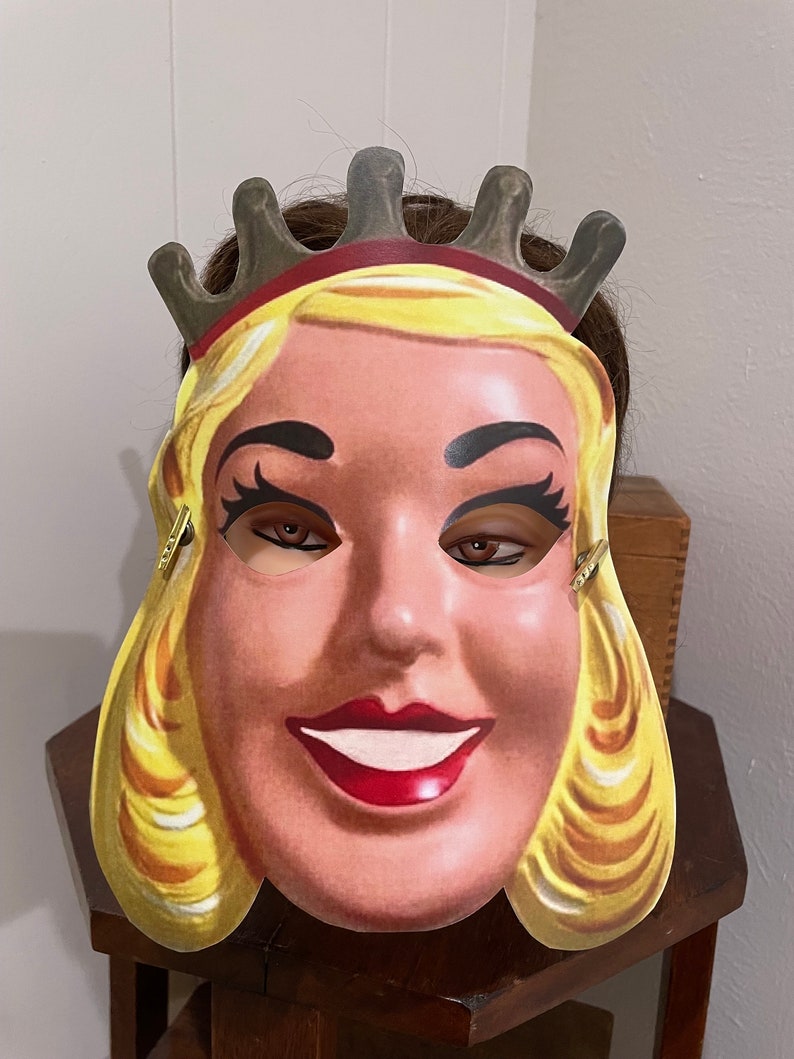 ADULT & KIDS Pick Vintage Style Princess Queen Cardstock Halloween MASK ...