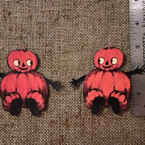 Now Sizes Up To 12" 1900s Vintage Style Smiling Baby Pumpkin,Arms Out Halloween Hand Cut Cardstock Decoration, Framing,  Cupcake Toppers Too