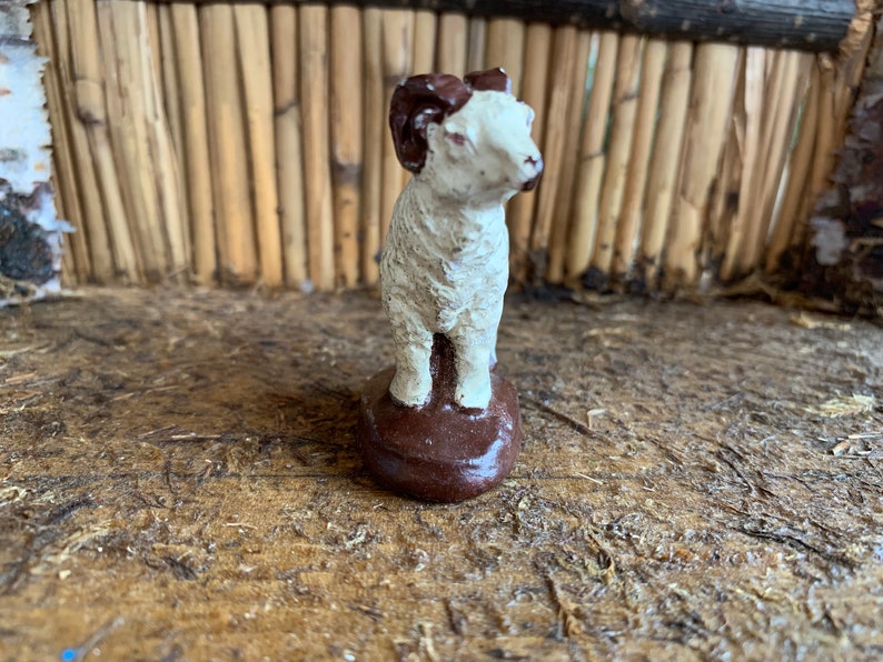 Vintage Chalkware Big Horn Sheep Ram Standing in Grass Easter | Etsy