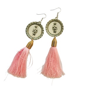 Venus of willendorf, sacred femme   recycled bottle cap earrings