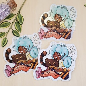 Beatrix Lebeau Sticker and Magnet | Slime Rancher Ringtail Slime Video Game Clear Sticker Holographic Sticker Magnet