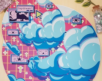 Pastel Cyberskies Print / Dreamcore Webcore Fine Art Circular Print